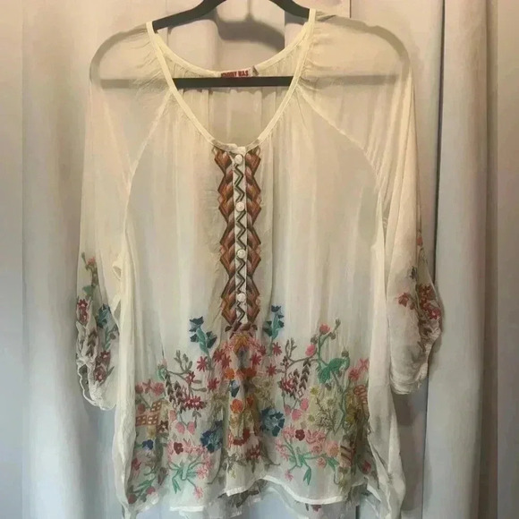 Johnny Was Sarah Blouse Embroidered Boho C 16319-2 - Picture 2 of 6